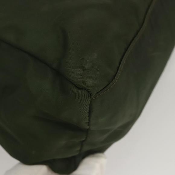 PRADA Hand Bag Nylon Khaki Silver Auth bs25012 - Picture 12 of 16